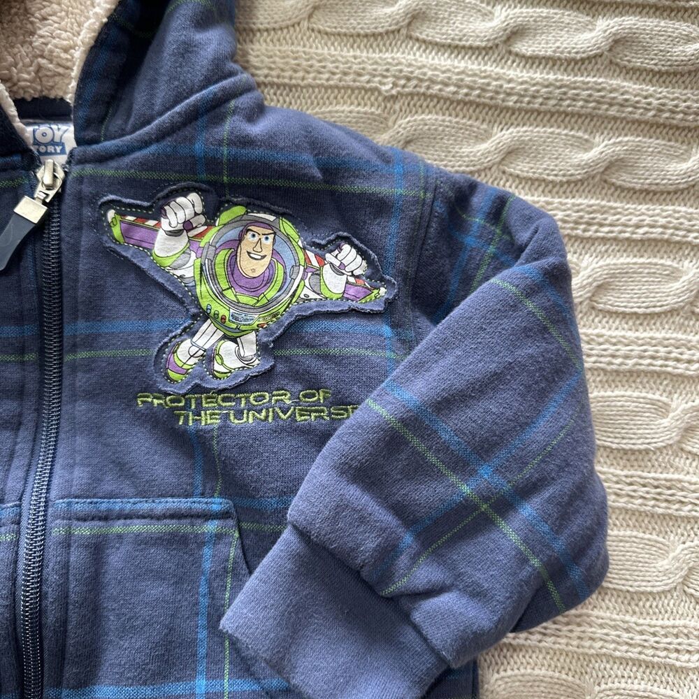 Disney Toy Story 3T Vintage Hoodie Zip Up Buzz Lightyear Pixar  Blue 2009 Baby - Picture 2 of 11